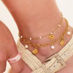 Shells + Pearls enkelbandje goud/zilver