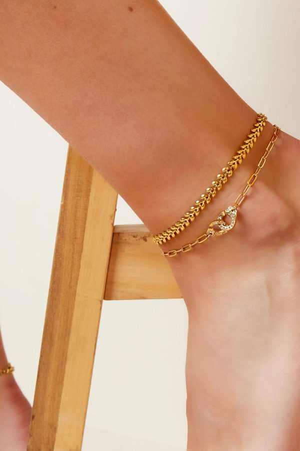 Handcuffs enkelbandje goud/zilver