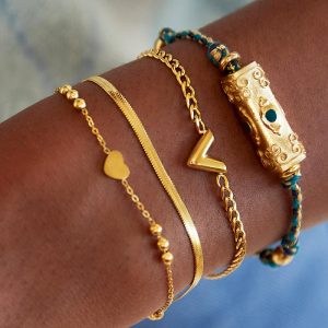 V armbandje goud/zilver