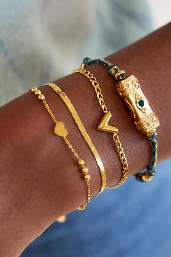 V armbandje goud/zilver