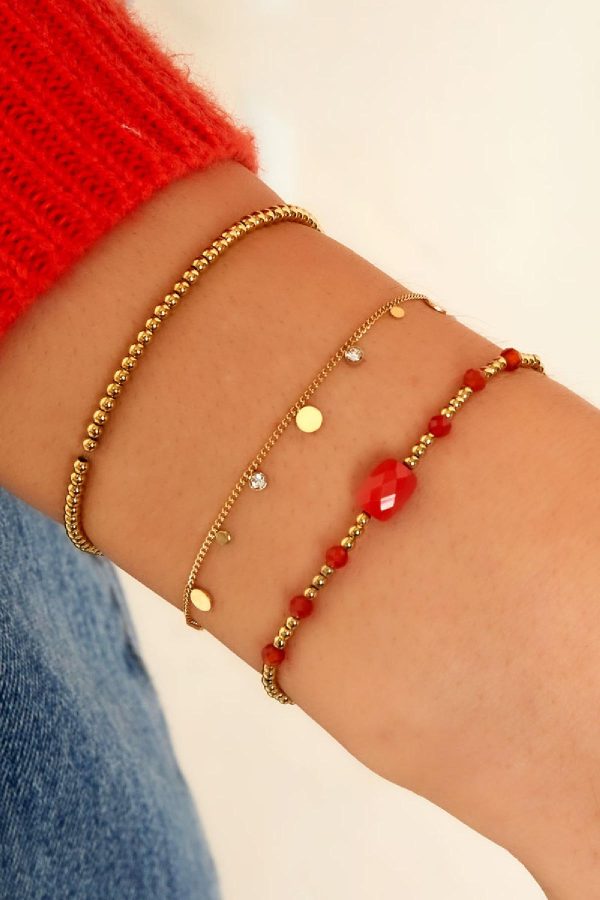 Rhinestone armbandje goud/zilver