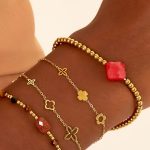 Clover armbandje goud/zilver