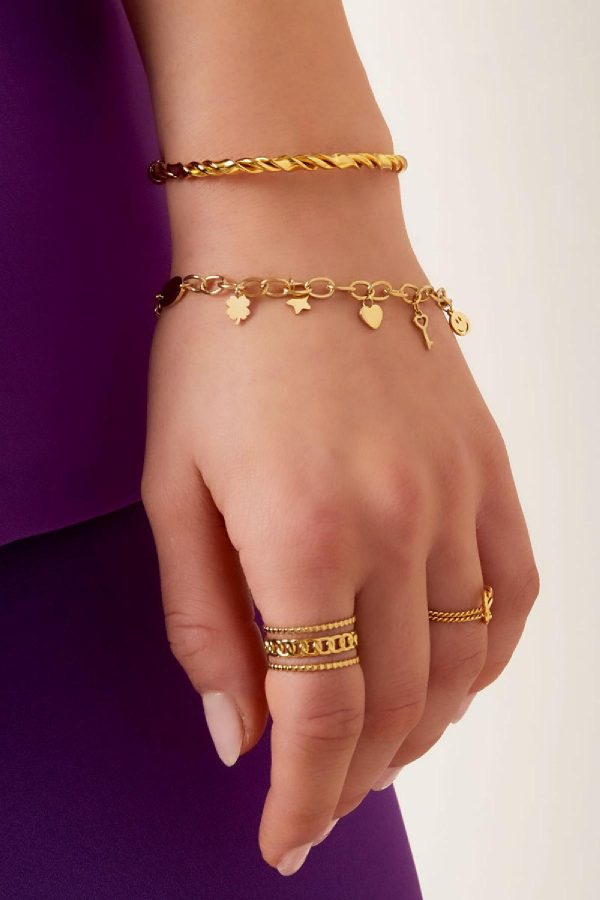 Bedel armbandje goud/zilver