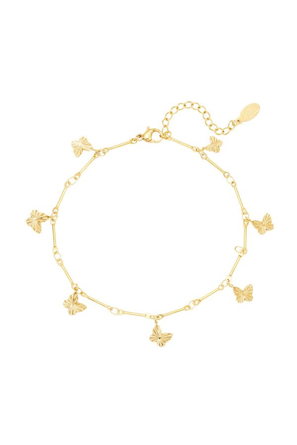 Butterfly enkelbandje goud/zilver - Afbeelding 2