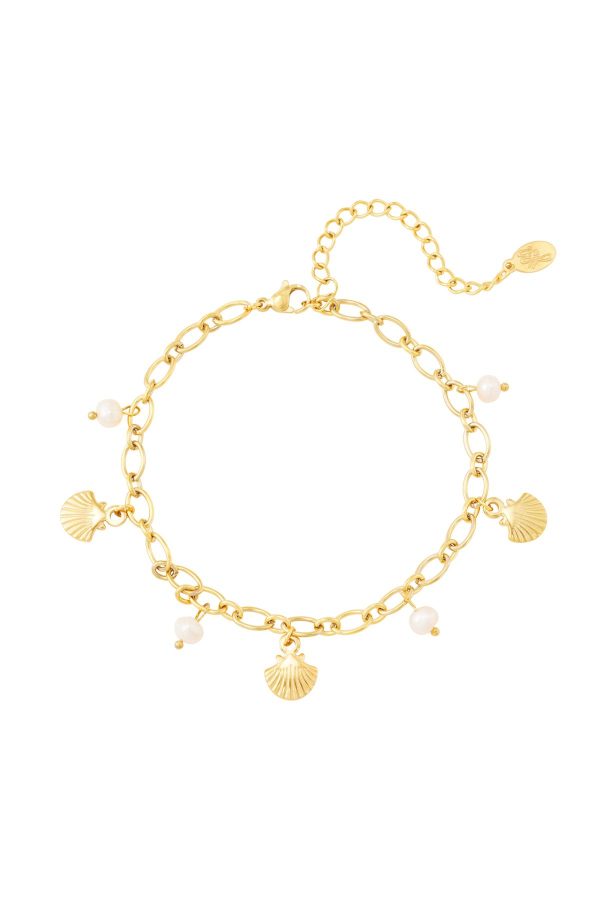 Shells + Pearls enkelbandje goud/zilver - Afbeelding 2
