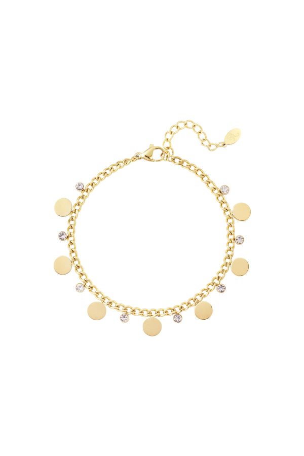 Rhinestone armbandje groot goud/zilver - Afbeelding 2