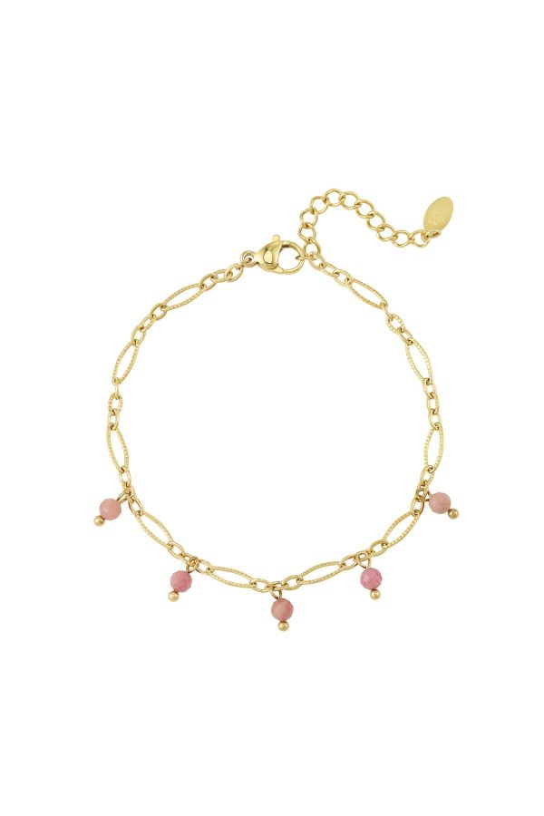 Bedel armbandje met steentjes goud/zilver - Afbeelding 3
