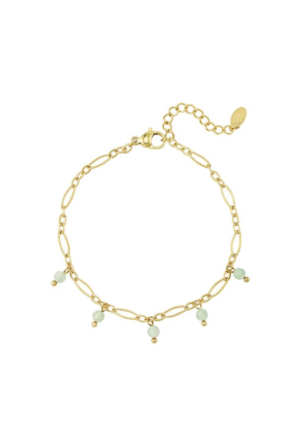 Bedel armbandje met steentjes goud/zilver - Afbeelding 2